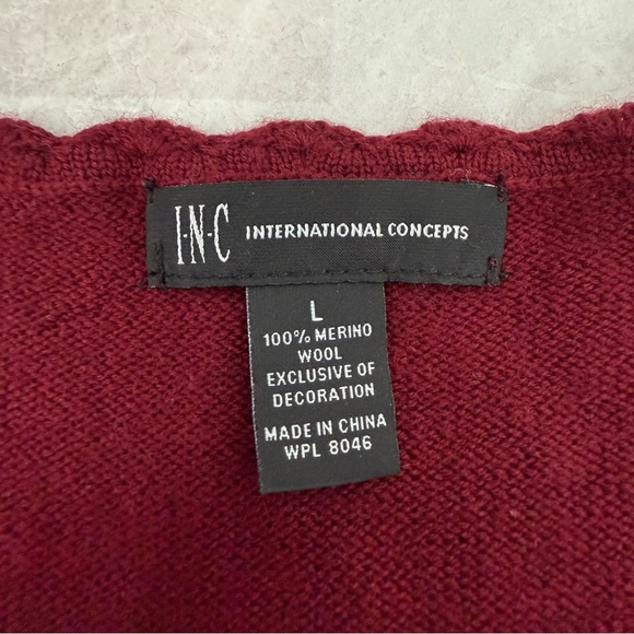 Women’s INC International Concepts 100% Merino Wool Cardigan Sequins Sweater - Picture 12 of 16